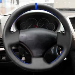 Steering Wheel Cover For Peugeot 206 1998-2005 206 SW 2003-2005 Hand Braids Car Steering Wheel Microfiber Leather Cover Trim
