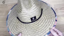 Fashion Lifeguard Hat Straw Weave Lady Summer Beach Sun Hat Outdoor Printing Wide Brim Panama Hat Size 57-60CM