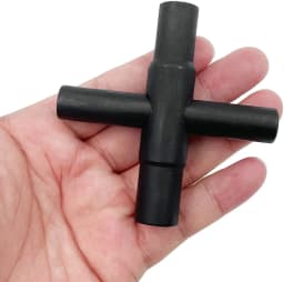 1pc Black 4-way Sillcock Key Steel Wrench Black Water Utility  for Hose Bib Spigot Valve