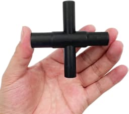 1pc Black 4-way Sillcock Key Steel Wrench Black Water Utility  for Hose Bib Spigot Valve