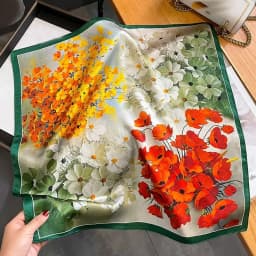 New Scarf 100% Silk Bandana Women Square Scarves Wrap Kerchief Elegant Spring Fashion Luxury High Quality Headband Hijab Shawls