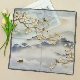 New Scarf 100% Silk Bandana Women Square Scarves Wrap Kerchief Elegant Spring Fashion Luxury High Quality Headband Hijab Shawls