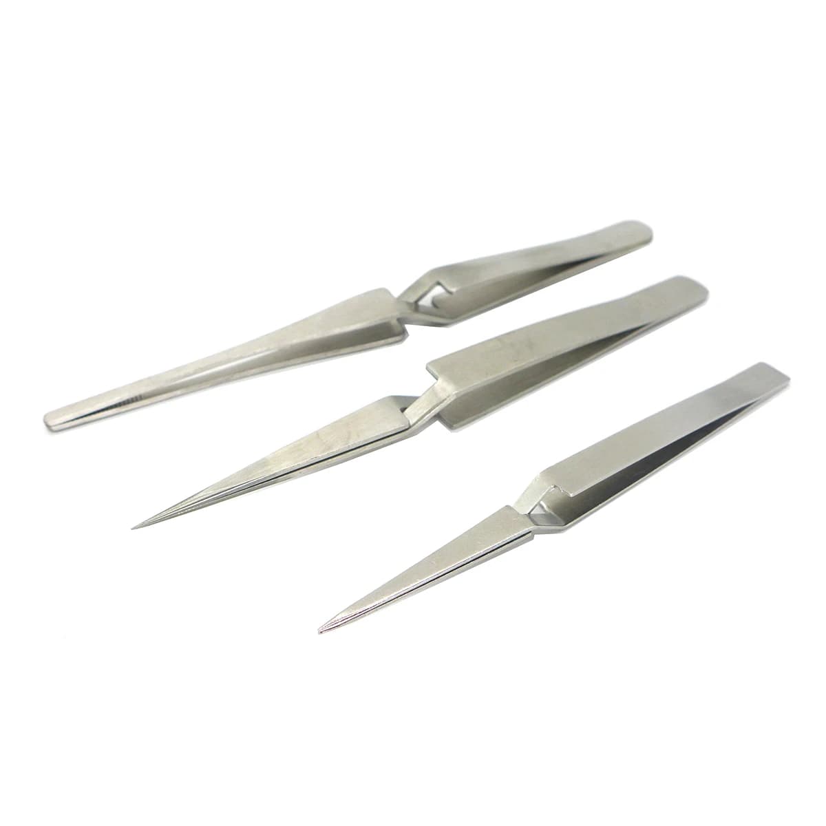 Stainless Steel Tweezers Cross Reverse Round Head Reverse Fork Nie Pointed Labor-Saving Pinch Fixed Self-locking Clip Philately