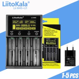 1-5PCS LiitoKala Lii-M4S Lii-M4 18650 Smart Charger LCD Display for 26650 21700 32650 20700 21700 16340 AA AAA battery