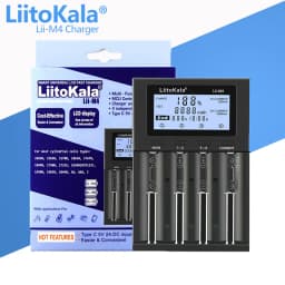 1-5PCS LiitoKala Lii-M4S Lii-M4 18650 Smart Charger LCD Display for 26650 21700 32650 20700 21700 16340 AA AAA battery