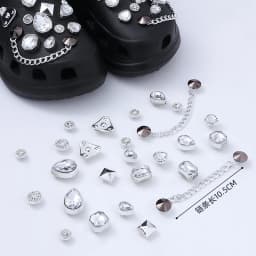 lot/set shoes charms chain butterfly gold silver diamond Accessories buckle for sandals clogs shoe Decorations man kids gifts