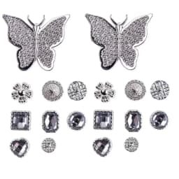 lot/set shoes charms chain butterfly gold silver diamond Accessories buckle for sandals clogs shoe Decorations man kids gifts