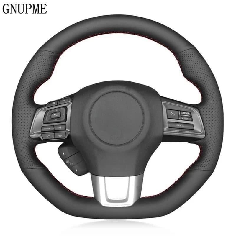 Hand-Stitched Soft Black Artificial Leather Car Steering Wheel Cover For Subaru WRX (STI) 2015-2019 Levorg 2015-2019