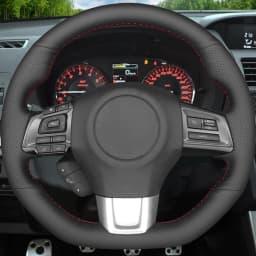 Hand-Stitched Soft Black Artificial Leather Car Steering Wheel Cover For Subaru WRX (STI) 2015-2019 Levorg 2015-2019