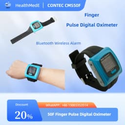 CONTEC CMS50F Wrist Pulse Oximeter CE Certified Wireless Digital Finger SpO2 Monitor With Alarm For Sleep Overnight Tracking
