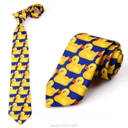 Men Women Funny Yellow Duck Printed Necktie Imitation Silk Cosplay Party Business Suit Ties Neckwear Show MY28 21 Dropship