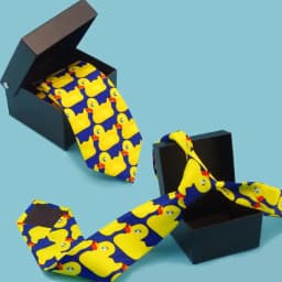 Men Women Funny Yellow Duck Printed Necktie Imitation Silk Cosplay Party Business Suit Ties Neckwear Show MY28 21 Dropship