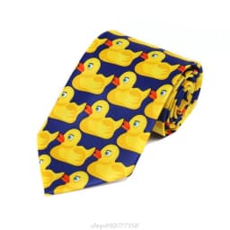 Men Women Funny Yellow Duck Printed Necktie Imitation Silk Cosplay Party Business Suit Ties Neckwear Show MY28 21 Dropship