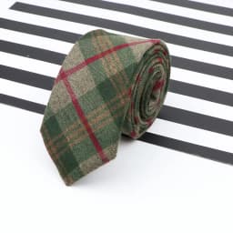 Men's Business Diamond Check Tie Artificial Wool Cotton Dark Color Tie Striped Black Grey Necktie For Daily Accessory Paty Gift