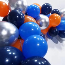 Outer Space Party Birthday Balloons Orange Navy Blue Chrome Silver Balloons Arch Garland for Birthday Party Decor Baby Shower