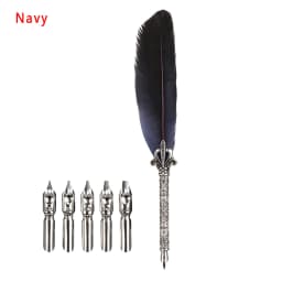 Vintage Calligraphy Pen Feather Dip Fountain Pen Sets Ink Stationery Quill Creative Retro Writting Pen School Office Supplies