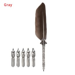 Vintage Calligraphy Pen Feather Dip Fountain Pen Sets Ink Stationery Quill Creative Retro Writting Pen School Office Supplies