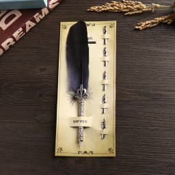 Vintage Calligraphy Pen Feather Dip Fountain Pen Sets Ink Stationery Quill Creative Retro Writting Pen School Office Supplies