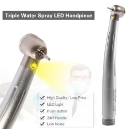 Dental LED High Speed Handpiece Air Turbine 2 Hole 4 Hole E-generator Large Head Cartridges 3 Water Spray Fit NSK PDM