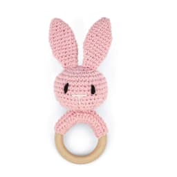 Baby Rattles DIY Crochet Cartoon Lion Fox Doll Hand Bell Carved Wooden Ring Teething Toys Newborn Molar Teether Educational Toy