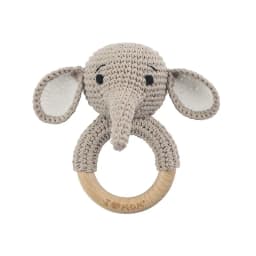 Baby Rattles DIY Crochet Cartoon Lion Fox Doll Hand Bell Carved Wooden Ring Teething Toys Newborn Molar Teether Educational Toy