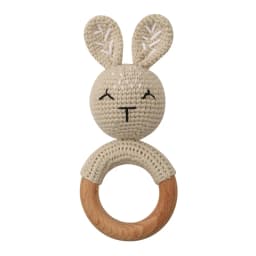 Baby Rattles DIY Crochet Cartoon Lion Fox Doll Hand Bell Carved Wooden Ring Teething Toys Newborn Molar Teether Educational Toy