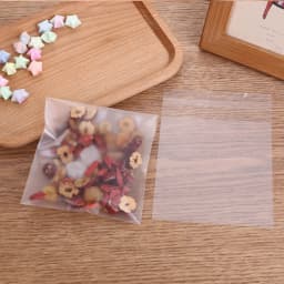 100 PCS White Transparent Frosted Self-adhesive Plastic Bag Cookie Candy Bag Wedding Christmas Birthday Party OPP Bag