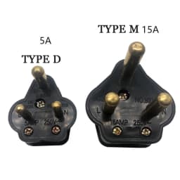 1PCS 5A 15A India South Africa Wiring Power Cord Plug BS546 Removable Cable Connector Detachable Power Plug Type M/D White Black