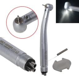 Dental LED (No LED) High Speed Handpiece Air Turbine 4 Hole E-Generator Large Head Cartridges 3 Water Spray Dental Tools