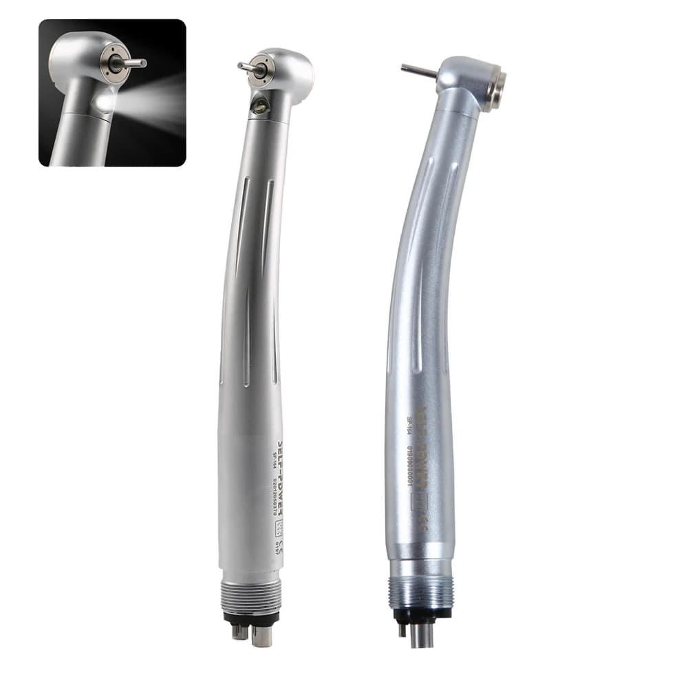 Dental LED (No LED) High Speed Handpiece Air Turbine 4 Hole E-Generator Large Head Cartridges 3 Water Spray Dental Tools