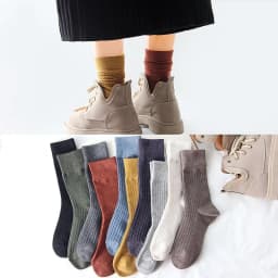 Cotton Knitted Women Socks Casual Solid Color Japanese Style Cute Long Socks Women Female Ladies Harajuku Streetwear Crew Socks
