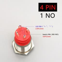 YUESHUN 19mm 10A 15A 20A Large Current Metal Momentary Latching Push Button 1NO Ring LED 12V 220V  Light Switches
