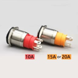 YUESHUN 19mm 10A 15A 20A Large Current Metal Momentary Latching Push Button 1NO Ring LED 12V 220V  Light Switches