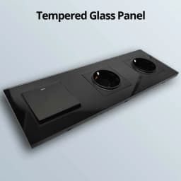 Wallpad DIY Module Black Glass Panel Wall Power Socket Electrical Outlet S6 Function Key Free Combination