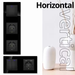 Wallpad DIY Module Black Glass Panel Wall Power Socket Electrical Outlet S6 Function Key Free Combination