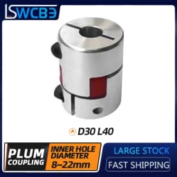 CNC Motor Jaw Shaft Coupler Flexible Spider Plum Coupling D30 L40 5/6/6.35/7/8/10/11/12/12.7/14mm Elastic Coupling