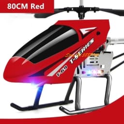 Large 80CM RC Helicopter Model 3.5CH Alloy Frame Anti-Fall All Body LED Lights 150 Meters Electric Remote Control Helicopter Toy