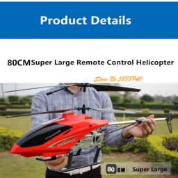 Large 80CM RC Helicopter Model 3.5CH Alloy Frame Anti-Fall All Body LED Lights 150 Meters Electric Remote Control Helicopter Toy
