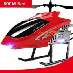 Large 80CM RC Helicopter Model 3.5CH Alloy Frame Anti-Fall All Body LED Lights 150 Meters Electric Remote Control Helicopter Toy