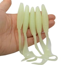 Long Tail Fishing Lure Soft Bait 13cm 6g Screw Thread Single Sickle Tails Worm Grub Artificial Lures Lot 5 Pieces Sale