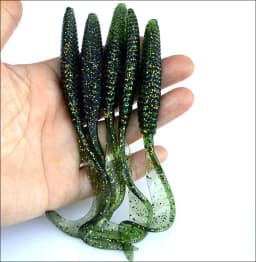 Long Tail Fishing Lure Soft Bait 13cm 6g Screw Thread Single Sickle Tails Worm Grub Artificial Lures Lot 5 Pieces Sale