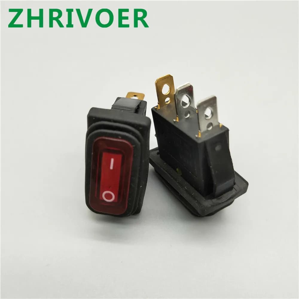 1pcs KCD3 3-pin 12V/220V LED light on / off rectangular long rocker switch waterproof IP67 automobile instrument panel ship type