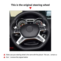 For Mercedes Benz C E M/ML GL GLS G Class W204 W212 W166 X166 W463 Perforated Leather Car Interior Steering Wheel Cover Trim