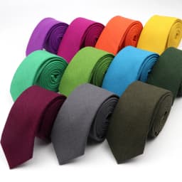 Solid Linen Tie 6cm Slim Necktie Candy Color Leisure For Men Wedding Social Party Suit Gift Pink Black Skinny Daily Accessory