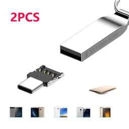 2PCS OTG Micro USB Type C Adapter USB-C Male to USB 2.0 Female Data Transfer Connector for Macbook Samsung Xiaomi Huawei Phone