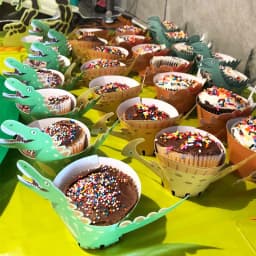 24pcs Dinosaur Cupcake Wrappers Toppers Cake Table Decorations Dino Party Supplies for Boys Kids Birthday Party Decor Favors