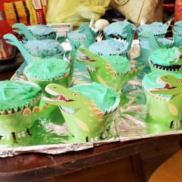 24pcs Dinosaur Cupcake Wrappers Toppers Cake Table Decorations Dino Party Supplies for Boys Kids Birthday Party Decor Favors
