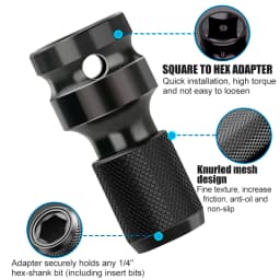 XCAN Wrench Socket Adapter 1/2" Square To 1/4" Hex Ratchet Socket Wrench Socket Adapter Spanner Set Drive Converter Impact Tool