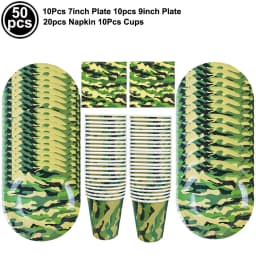 Army Birthday Party Decor Camo Cake Toppers Camouflage Tank Plane Cupcake Topper Birthday Soldier Military Party Supplies
