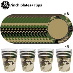 Army Birthday Party Decor Camo Cake Toppers Camouflage Tank Plane Cupcake Topper Birthday Soldier Military Party Supplies